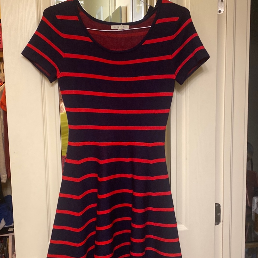 Copper key stripped dress/m/